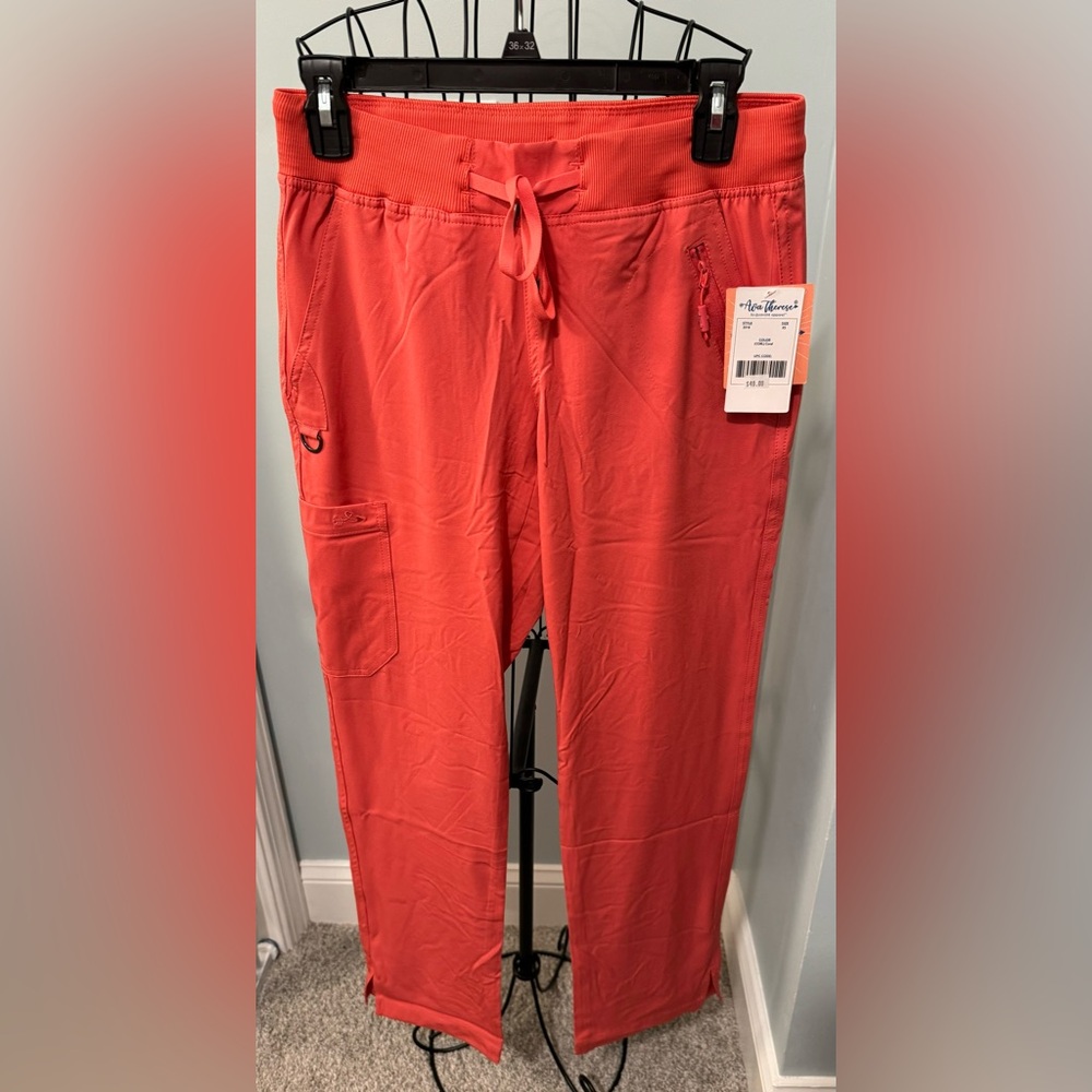 NEW Ava Therese Yoga Scrub Pants Bottoms Coral 3018 Women Ladies Extra Small XS